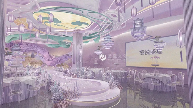 紫色浪漫！婚禮堂設計作品合集